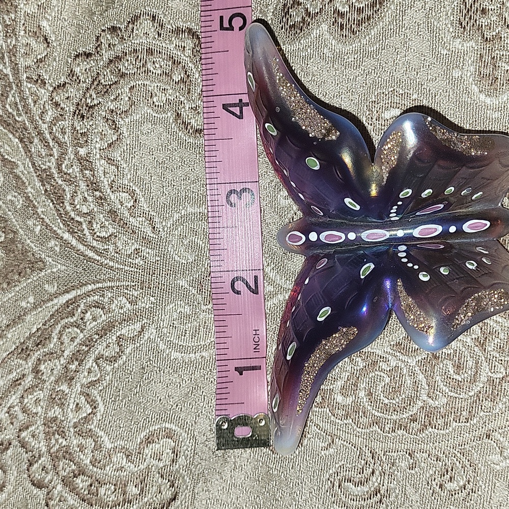 FENTON Vintage Signed Iridescent Butterfly figurine